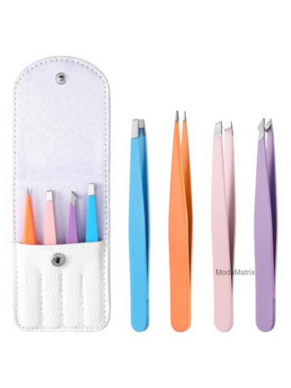 4Pc Mini Stainless Steel Tweezers Set Precision Eyebrow Facial Hair Removal
